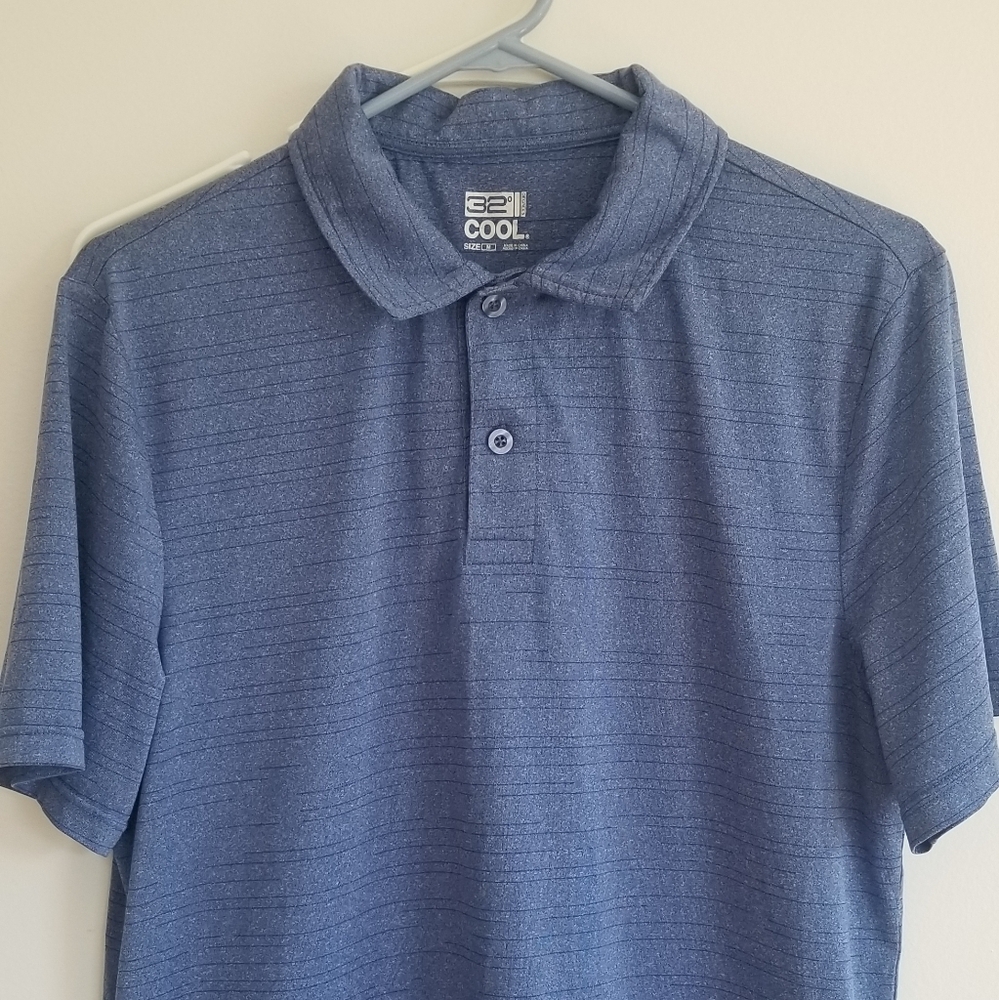32 Degrees Cool Blue Mens Golf Polo Sz Med